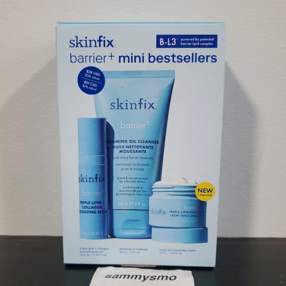 Skinfix Barrier+ Mini Bestseller Kit- Cleanser/Serum/ triple lipid peptide Cream